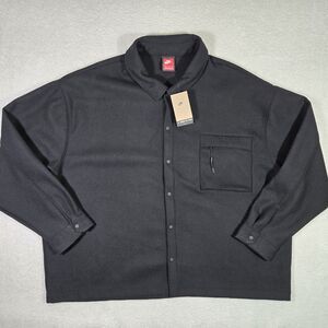$160 Nike Sportswear Mens 4XL Wool Button Snap Shirt Jacket Black HF0132-010